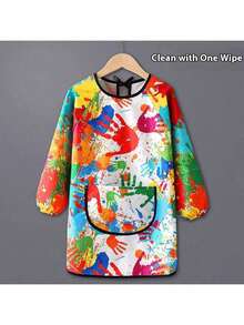 1/2/4pcs Kids Art Apron, Waterproof Long Sleeve Children's Painting Apron, Suitable For 3-8 Years Old, Pocket Art Smock For Painting, Cooking, Eating, Artist Painting Apron - Multicolor - View 9