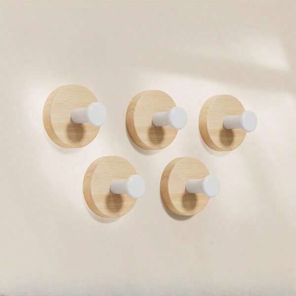 Nordic Style Wall Mounted Hooks, No Drilling Needed, Strong Adhesive, Coat Hooks, Key Holder, Storage Racks For Bathroom, Kitchen, Closet, Creative Design