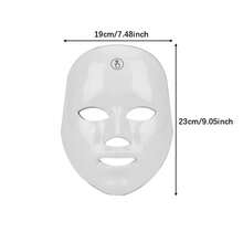 7-Color LED Face Mask, Neck Beauty Care, Odorless, Facial Skincare Tool, Red Light Mask, Suitable For Home And Salon Use, The Perfect Holiday Gift For Your Girlfriend And Mother. - 彩色 - 查看 8
