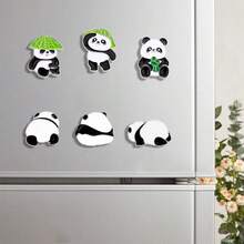8 nam châm tủ lạnh hình gấu trúc Trung Quốc bằng kim loại, nam châm tủ lạnh hình động vật dễ thương Huahua, quà lưu niệm du lịch Tứ Xuyên, nhãn dán nam châm Guochao để làm quà tặng. - Nhiều màu - Xem 2