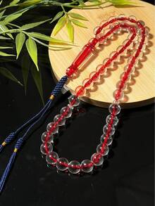 1条穆斯林手工透明45珠流苏念珠手链，优雅男女通用穆斯林念珠 - 彩色 - 查看 13