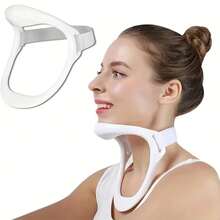 1 Adjustable Posture Neck Brace, Ergonomic Cervical Support Suitable For Office/Home Use, Adjustable Strap With Comfortable Design, Improves Neck And Shoulder Posture, Suitable For Desk Work And Screen Use, Back Posture Correction - [白色的] - 查看 10