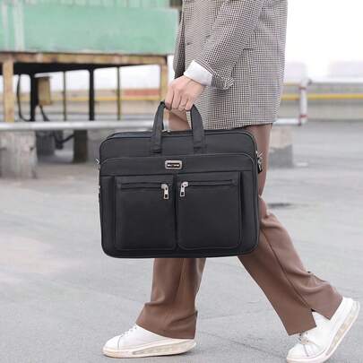 1pc Fashion Versatile New Large Capacity Men's Briefcase, Commuter Laptop Bag