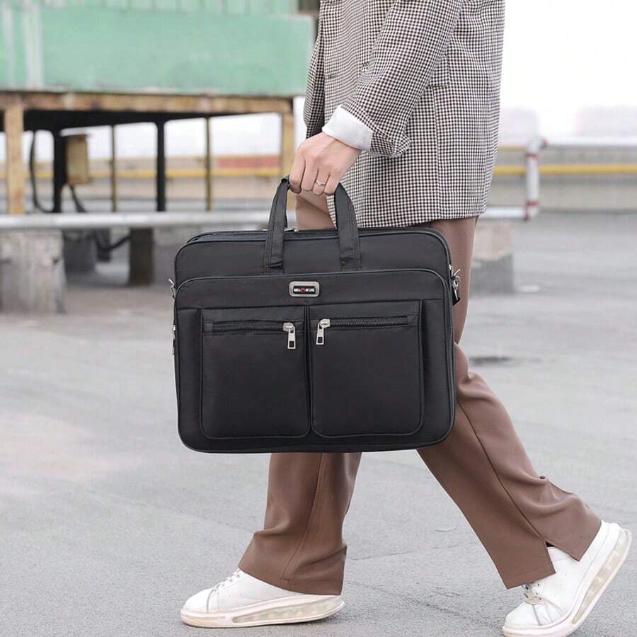 1pc Fashion Versatile New Large Capacity Men's Briefcase, Commuter Laptop Bag