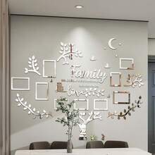 Cute Rabbit & Owl Acrylic Photo Frame Tree, Self-Adhesive Design According To Template, Family Tree To Record Wonderful Life, Home Decor, Suitable For Living Room, Bedroom, Study, Entrance, Sofa Background Wall And Other Wall Decorations - A - View 9