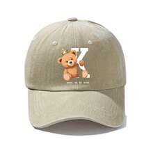 1顶女士棒球帽，可爱泰迪熊皇冠印花，饰有“BORN TO BE KING”字样，后部可调节搭扣，轻便舒适，是夏季海滩装扮的完美之选。 - KXiongYinhuaBCap - 查看 4