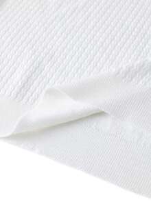 男士休闲百搭日常穿着同色系图案短袖高领衬衫，春夏款 - 白色 - 查看 5