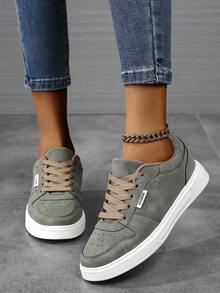 Giày thể thao nữ thường ngày 2026, giày sneaker nhẹ phong cách đường phố dành cho học sinh, thích hợp cho trượt ván. - màu xanh lá - Xem 2