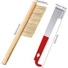 Stainless Steel Bee Hive Frame Lifter J Hook Tool With Scraper And 2 Beekeeping Brushes For Hive Maintenance - 1 - View 3