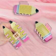 3/1 新款卡通印花铅笔夹，可爱后脑勺式发夹，女士创意高端发饰 - 彩色 - 查看 6