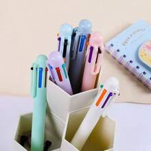 6pcs/12pcs Macaron Color Retractable Ballpoint Pens, 6 Colors In 1 Pen, 0.7mm Refill, Suitable For Schoolwork, Grading, Editing, Back To School Season - A - View 5