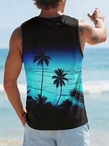 Ärmlös linne med ombre-tryck för män - Multifärgad - Visa 5