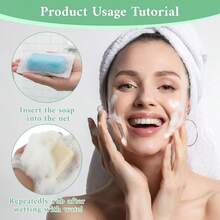 10/20/30个装皂网袋，去角质网状皂袋，带抽绳，方便收纳，适用于沐浴清洁，白色 - 10pcs-均碼 - 查看 7