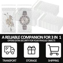 300 bolsas de burbujas transparentes de 2.75 x 4 pulgadas bolsas de burbujas de doble pared autosellantes bolsas de embalaje para pequeñas empresas - Transparente - Ver 5