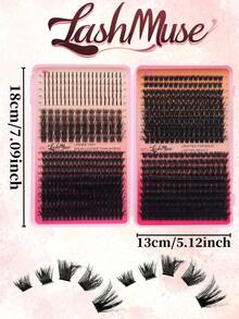 Fengxiu Eyelash 680 Clusters D Curl Lash Book, 50+60+80+100D Fluffy Wispy False Eyelashes DIY Lash Extensions Kit, Super Voluminous Soft Reusable Individual Lashes For Eye Makeup, Natural Thick Eye Lashes Beauty Set - View 7