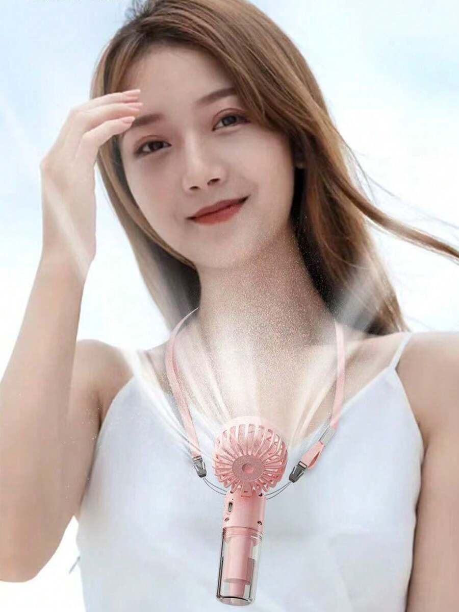 BREEZORA Kipas Kabut Genggam Portabel, Kipas Pendingin Mini dengan Fungsi Semprotan Air, Ringan dan Senyap, Cocok untuk Penggunaan Dalam dan Luar Ruangan, Hitam/Merah Muda/Putih, Kipas Genggam, Penting untuk Liburan