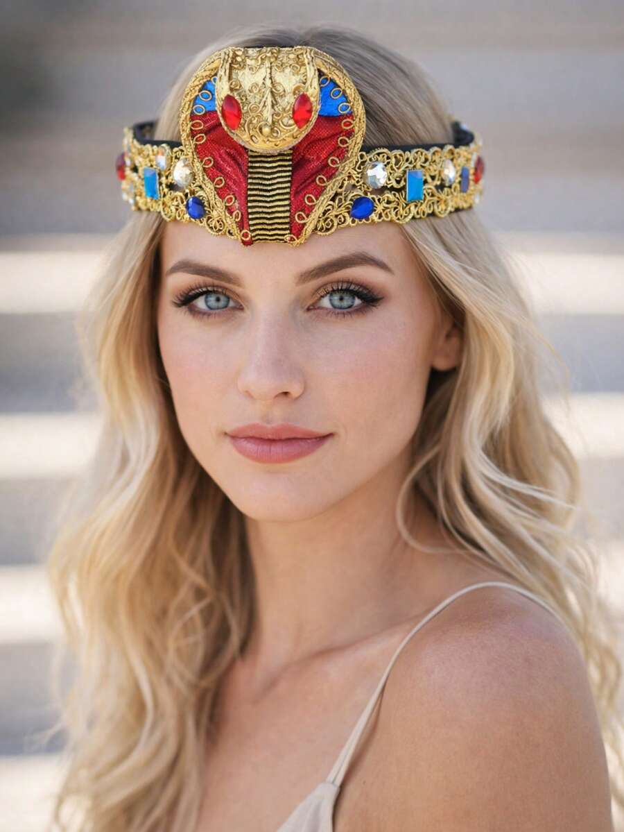 Gold Snake Goddess Headpiece, Suitable For Cosplay, Snake-Shaped Hair Accessory, Suitable For Parties, Weddings, Daily Life, Work, Vacation, Halloween And Other Festivals, Also A Exquisite Gift - Multicolor - View 1