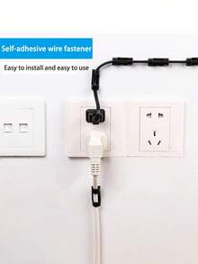 20pcs Cable Clips With Adhesive Base, Cable Management System For Home And Office, No Drilling Required, Won't Damage - Multicolor - View 6