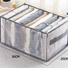 1 Piece Basic Storage Box With 7 Compartments, Large Size For Clothes, Jeans, Shirts, T‑Shirts. Mesh Breathable Design, Autumn Decoration, Festival Decoration, Room Decor, Home Decor, Bedroom Decor, Christmas Gift. - Multicolor - View 12