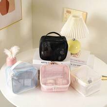 大容量网状化妆包，女士便携式网状化妆包，网状化妆品收纳袋 - 彩色 - 查看 2