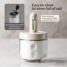 1pc Kitchen Salt & Seasoning Jar, Leak-Proof Telescopic Spice Bottle, Crystal Glass, Airtight Moisture-Proof Spice Jar - White - View 10