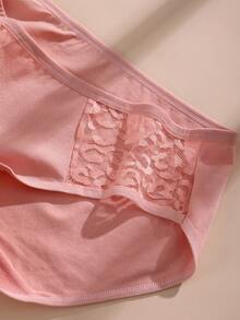 10PCS Low Waist Solid Color Cotton Panties For Women Sexy Floral Lace Triangle Panties Comfortable And Breathable Sports Underwear Lingerie Daily Wear Sports Yoga Cheeky Briefs - 彩色 - 查看 6