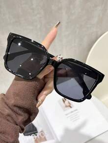 1 pieza Gafas de moda con marco grande cuadrado, diseño de estampado de leopardo - Multicolor - Ver 12