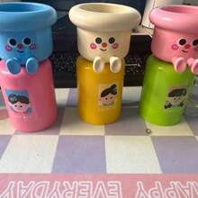 1/2 piezas Soporte de pared para cepillo de dientes, taza de enjuague magnética invertida, soporte de taza de enjuague con diseño de dibujos animados, estante de almacenamiento de cepillo de dientes montado en la pared, organizador de tocador de baño ahorra espacio para pasta de dientes y cepillo de dientes - Multicolor - Ver 5