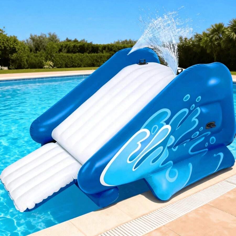 Water Slide Accessory For Swimming Pool – Outdoor Backyard & Garden Fun, Summer Splash Play, Pool Party, Family Water Activity, Patio & Lawn Recreation, Summer Entertainment, Durable Pool Slide Add-On, Easy Setup, Outdoor Water Play And Summer Relaxation - A - View 1