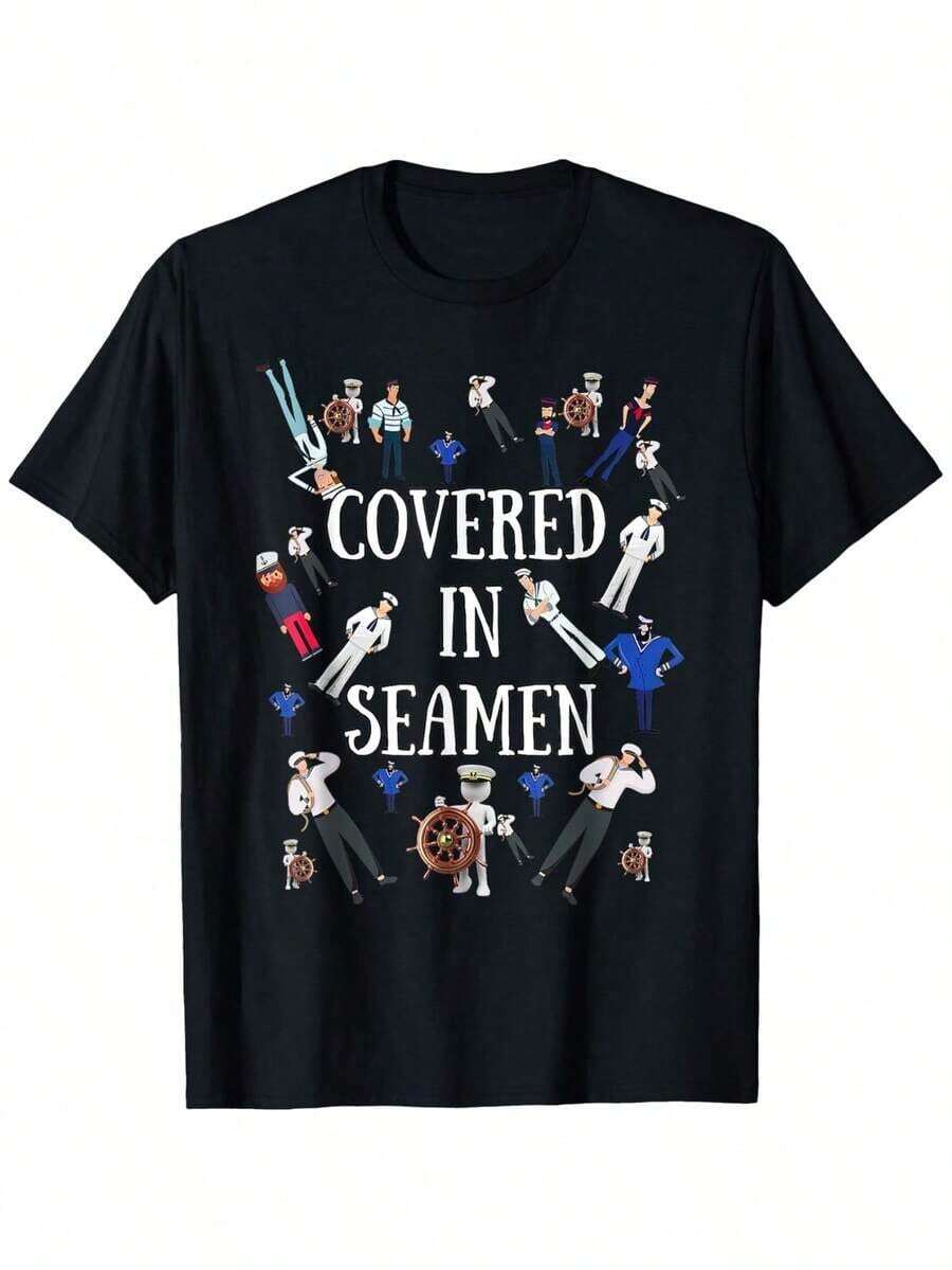 Camiseta de Humor Adulto Humorístico - Camiseta Divertida con Estampado de Marinero - Blanco - Ver 1