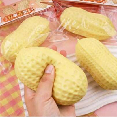 1-5pcs Peanut Shaped Silicone Stress Relief Toy (Please Refer To The Size Chart Before Ordering To Understand Important Information) - Adult Sensory Stress Relief Tool, Suitable For Office Relaxation/Party Interaction Scenarios, Creative Peanut Squeeze Stress Relief Toy, Suitable For Office/School Stress Relief Toys, Ideal Gift For Birthdays, Holidays, And Family Gatherings. Packaging Style Is Random (Mini Peanuts Only Have Half, Please Do Not Purchase If You Mind).