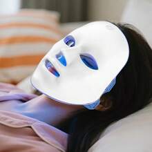 7-Color LED Face Mask, Neck Beauty Care, Odorless, Facial Skincare Tool, Red Light Mask, Suitable For Home And Salon Use, The Perfect Holiday Gift For Your Girlfriend And Mother. - 彩色 - 查看 7