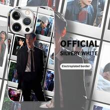 Elegante funda negra con estampado de collage de fotos. Compatible con fundas ,  17,  16 Pro Max,  15 Pro Max,  13 y  12. Ofrece protección contra golpes y caídas. Un regalo ideal para familiares, amigos, seres queridos, novios/novias y para ocasiones especiales. - Plateado - Ver 3