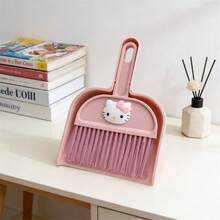 SANRIO 1 pieza Juego de limpieza de escritorio mini lindo y de dibujos animados - Juego de escoba y recogedor pequeño para mesa, teclado, pelo de mascota, uso en el hogar y la oficina - Multicolor - Ver 3