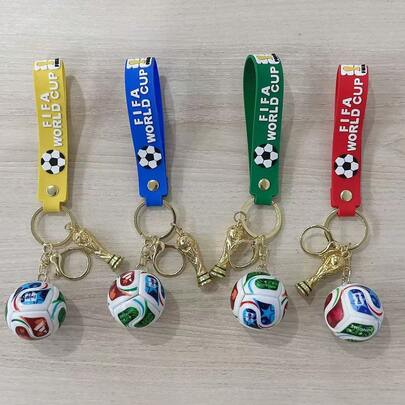 In-Stock, Fast Delivery: 2026 USA-Canada-Mexico World Cup Keychain Pendant, Fan Souvenir, Decorative Gift, Football Pendant