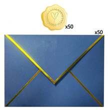Bộ 50 phong bì thư mời cao cấp A7 kiểu nắp gập chữ V kèm sticker, kích thước 5x7 inch, viền mạ vàng, thích hợp cho lễ tốt nghiệp, đám cưới, tiệc tùng, sinh nhật, cần thiết cho mùa tựu trường. - 50 phong bì + 50 miếng dán - Xem 16