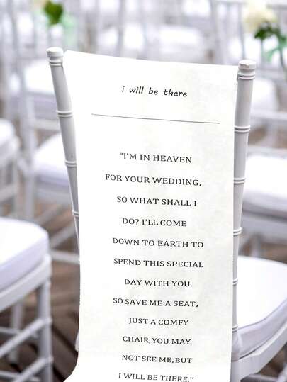 2 Packs / Memorial Wedding Ceremony Seat Reserve Signs, Memorial Heavenly Wedding Seat Reserve Signs, In Memoriam Signs, Engagement Anniversary Decorations (In Memoriam) – Suitable For Weddings And Holiday Parties As Chair Reserve Decorations