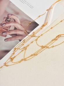 1件18K镀金多层阿拉伯风格奢华新娘头饰，土耳其和库尔德女性舞会及婚礼配饰 - 金黃色 - 查看 4