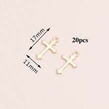 10 chiếc mặt dây chuyền hình thánh giá bằng hợp kim kẽm, phụ kiện trang sức tự làm. - Vàng - Xem 6