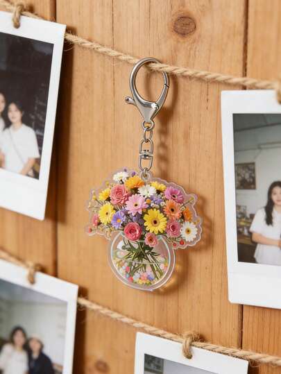 2D Flat Acrylic Flower Bouquet Car Hanging Ornament, Colorful Daisy & Wildflower Rearview Mirror Charm, Floral Keychain Bag Charm Car Decoration, Lightweight Acrylic Pendant For Car Mirror, Handbag, Backpack & Home Decor, Cute Floral Accessory For Daily Use & Spring Summer Decoration, Ideal Gift For Women, Moms, Friends, Perfect Gift For Valentine's Day, Mother's Day, Birthday, Anniversary