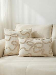 1 件，北欧 Ins 风格刺绣抱枕沙发床头枕腰枕簇绒流苏飘窗蒲团抱枕 45 * 45 厘米，秋季装饰，秋季装饰，房间装饰 - 米色 - 查看 2