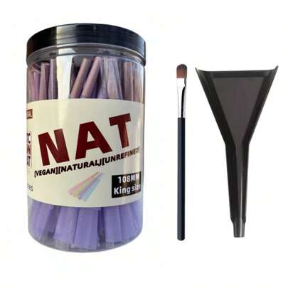 158/50/30支装天然预卷烟纸锥 - 108毫米超薄慢燃卷烟纸，带烟嘴/过滤嘴 - 喇叭形卷烟纸，是节日/情人节礼物和吸烟配件的完美之选，也是父亲节礼物的理想选择。