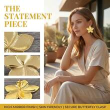 Gold Sunflower Earrings, Accessories, Holiday Gift - Gold - View 3