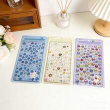 新款水晶环氧树脂贴纸，可爱卡通果冻造型3D贴纸，适用于剪贴簿、手账、社交媒体 - 彩色 - 查看 2