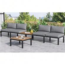 Outdoor Table & Chair Sets - Grey - View 6