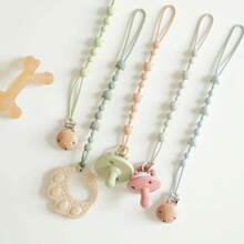 A Set With 1 Clip Silicone Pacifier Chain, Integrated Design, Suitable For Baby Teething Toys And Teething Rings - Multicolor - View 9