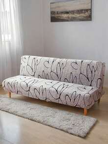 1件装数码印花涤纶高弹无扶手沙发床罩，防尘防污，适用于客厅和卧室，四季皆宜 - 彩色 - 查看 9