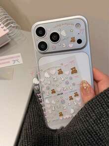 1 pièce/2 pièces/3 pièces Autocollants de protection créatifs pour objectif d'appareil photo, convenant aux films d'objectif et coques de téléphone 11Pro/12Pro/13Pro/14Pro/15Pro/16Pro/17Pro. Autocollants mignons de cœur de fille, chat, chien pour la décoration de coque de téléphone. Autocollants d'ongles mignons de patte de chat, petits motifs de graffitis anglais ludiques - Multicolore - Voir 5