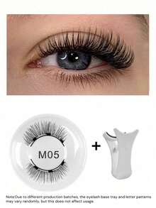 9 Pairs Transparent Band False Eyelashes, Cat Eye Style Short Soft 3D Mink Lashes, Natural Makeup Look (F36) - Black - View 14