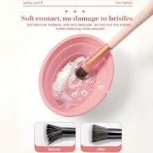 Bộ 4/2/1 dụng cụ vệ sinh cọ trang điểm bằng silicon có thể gập lại, không mùi, dễ làm sạch, thích hợp cho du lịch và tất cả các loại bông mút và cọ trang điểm. - Bát rửa cọ trang điểm - Xem 2